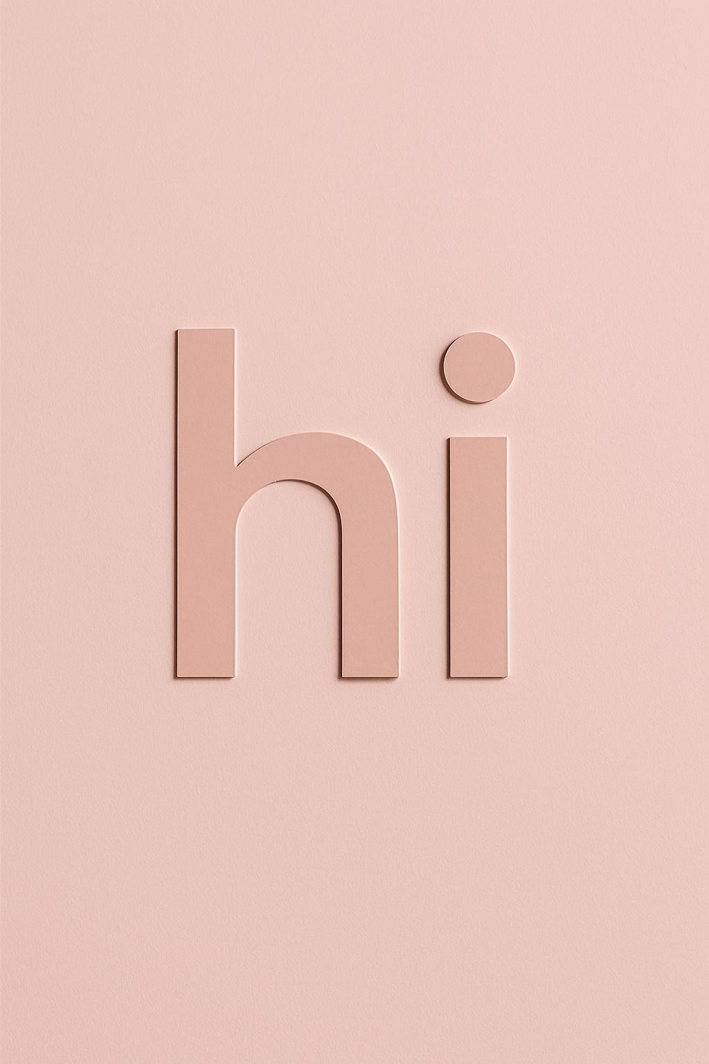 a picture in pink that says hi