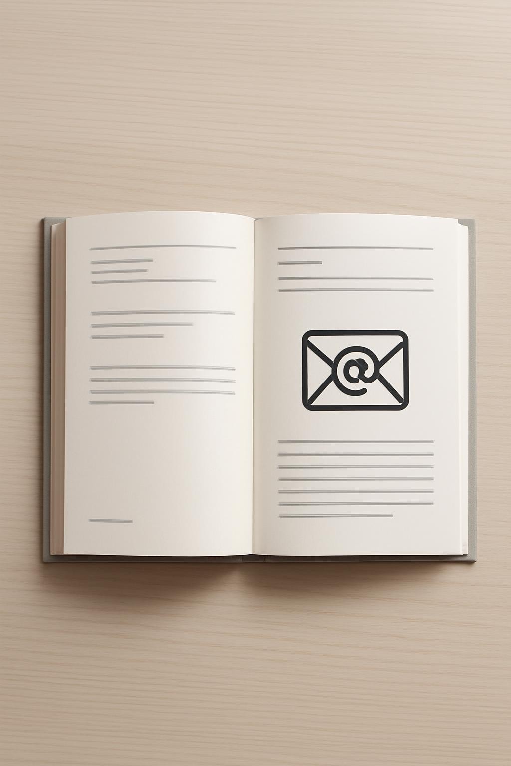 book open with email